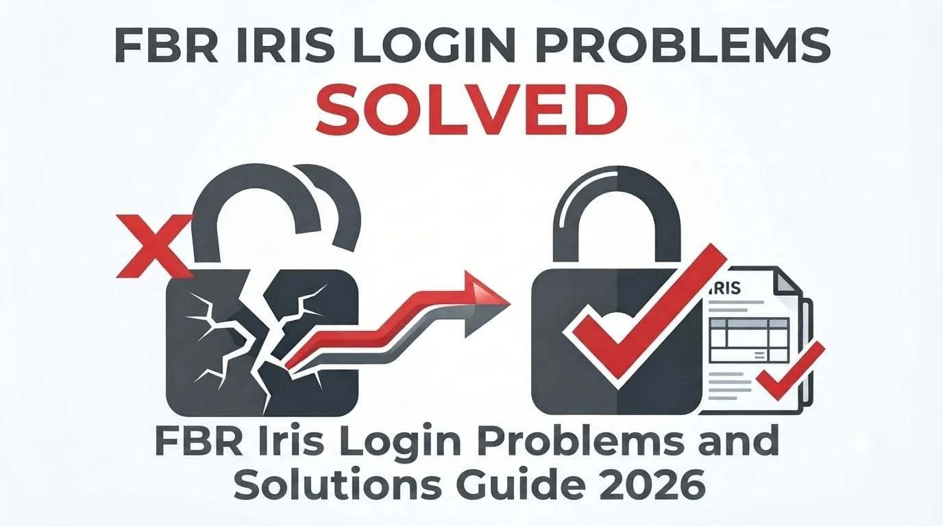 FBR Iris Login Problems and Solutions Guide 2026 showing broken padlock and successful access restoration.