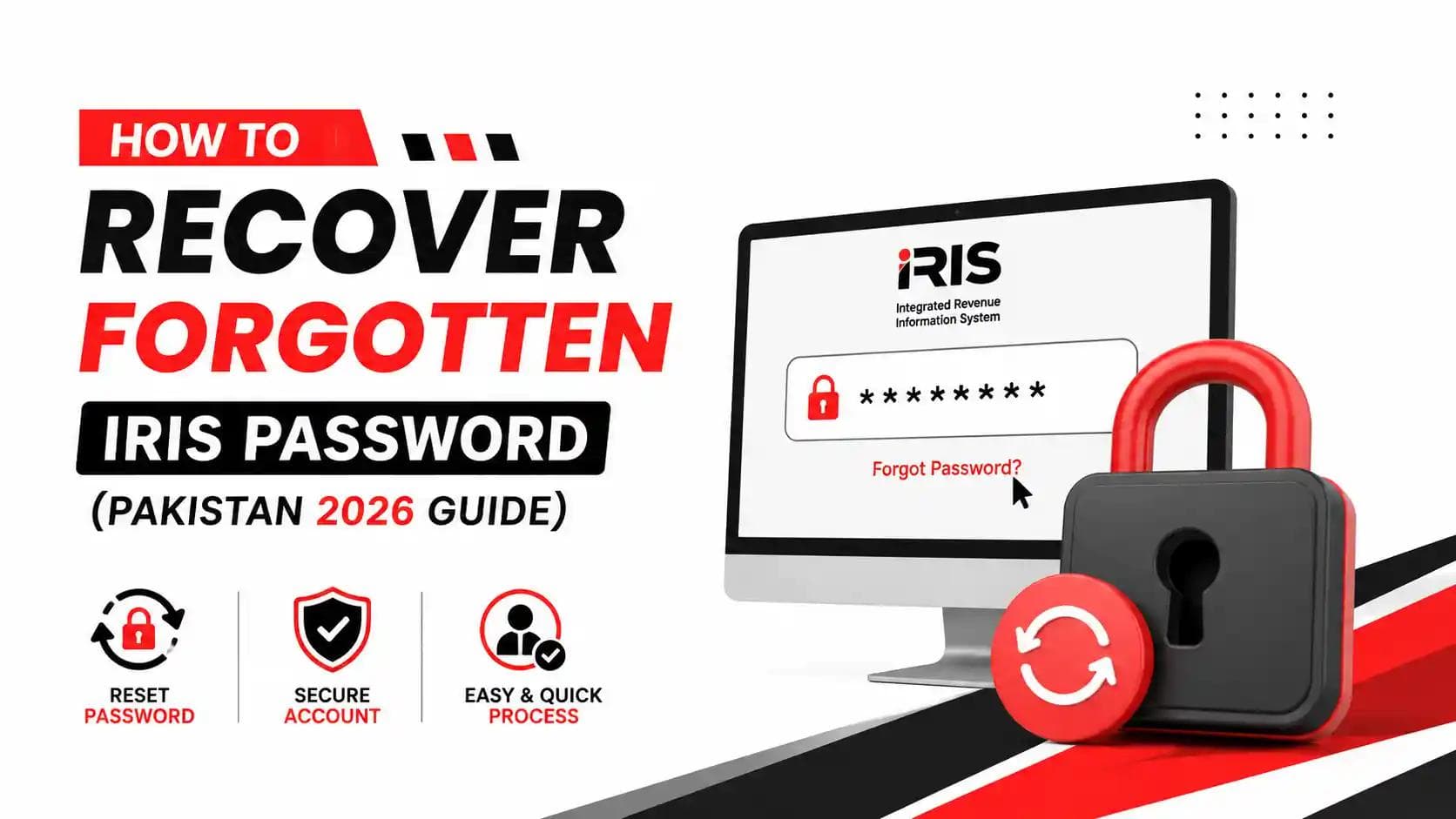 How to Recover Forgotten IRIS Password in Pakistan 2026 Guide with secure password reset login illustration